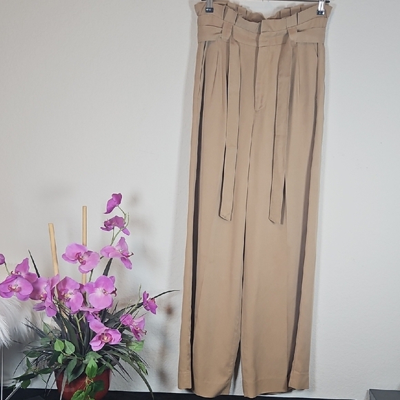 Women's Kakhi  Wide Leg Pants. Self Tie. Banana Republic Size 4 - Picture 1 of 8